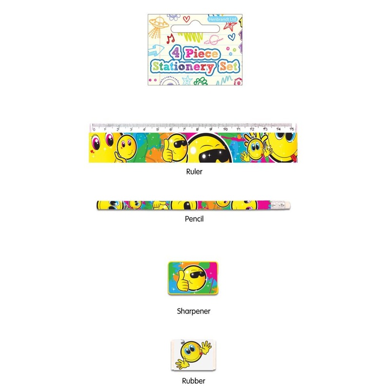 4-piece Smile stationery set