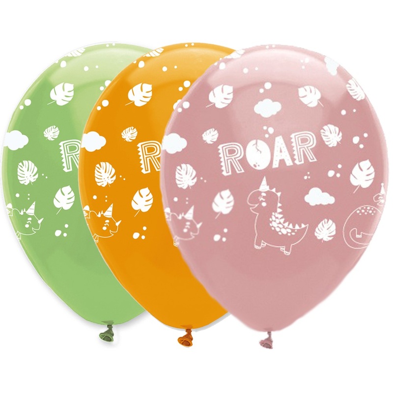 6 Dino Girls balloons 30cm