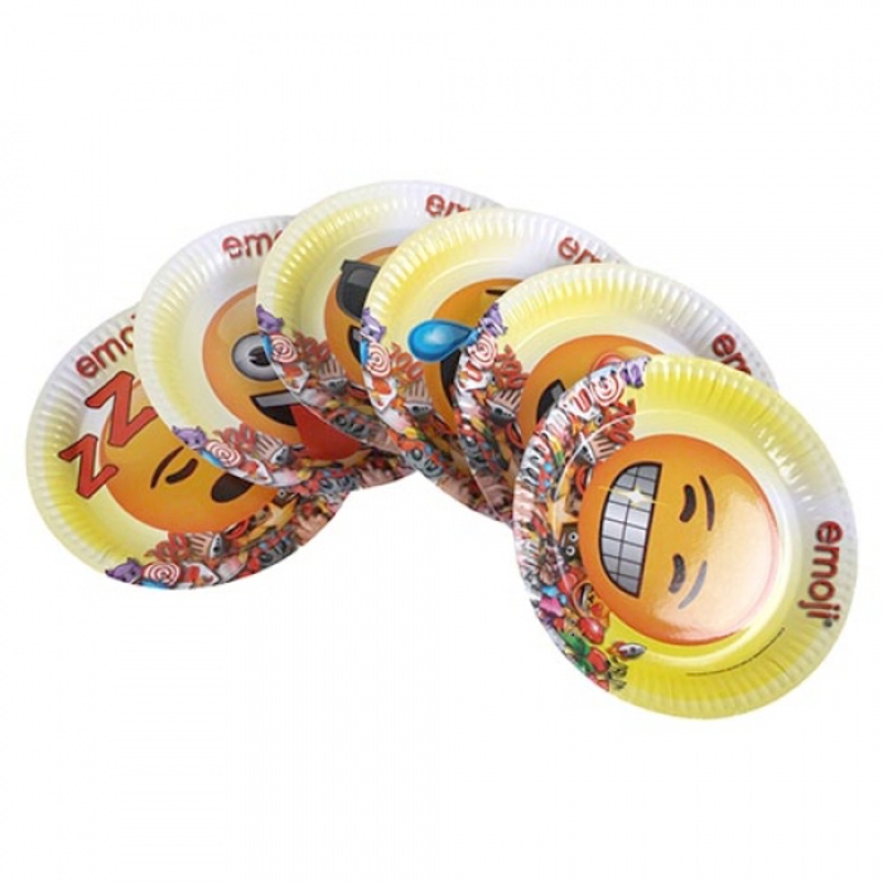 6 funny Emoji World paper plates 23cm