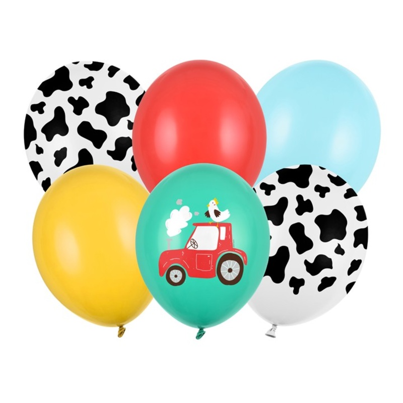 6 Lovely Farm Life balloons 30cm