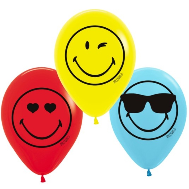 6 Smile the World balloons 28cm