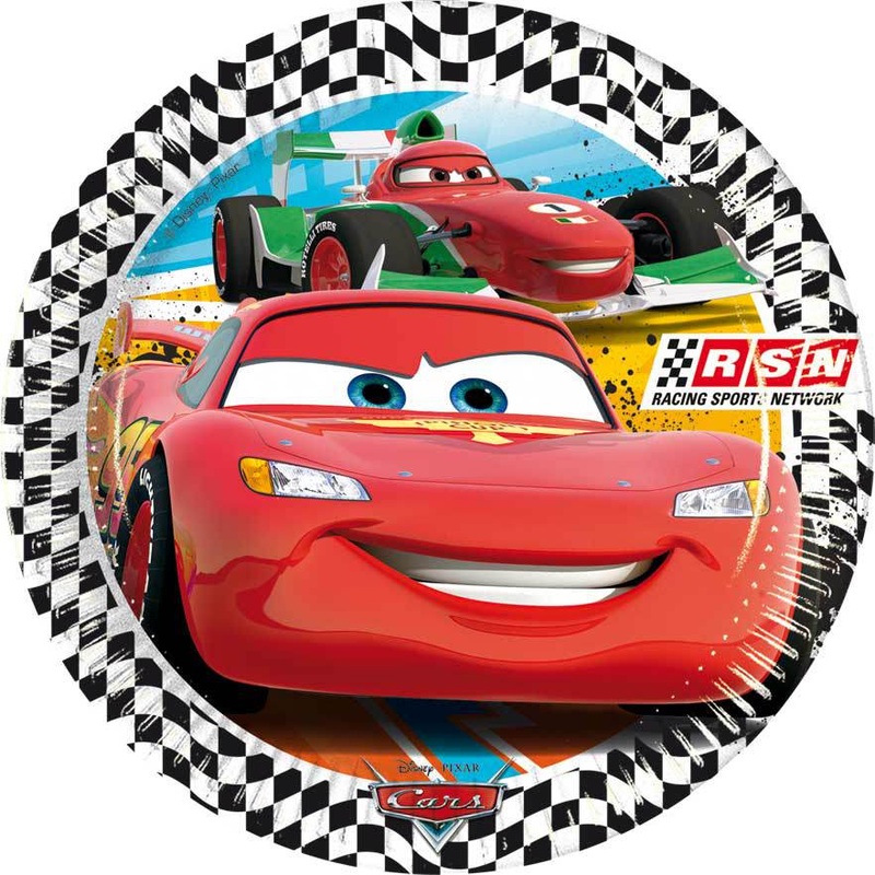 8 Cars Piston Cup paper plates 20cm