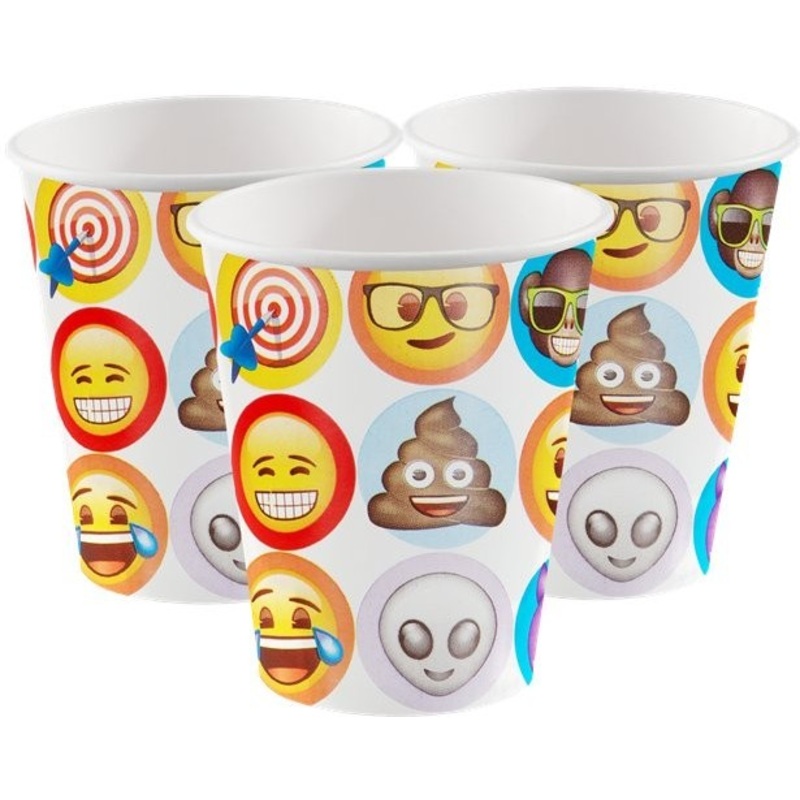 8 Emoji Parade paper cups 255ml