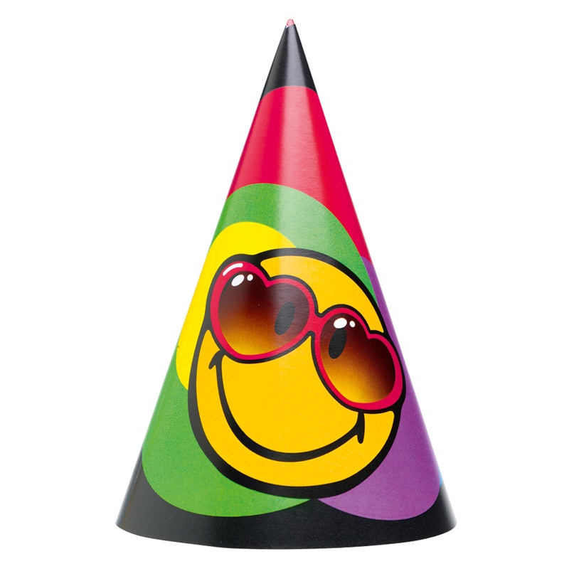 Crazy smiley party hat Express Yourself set of 6