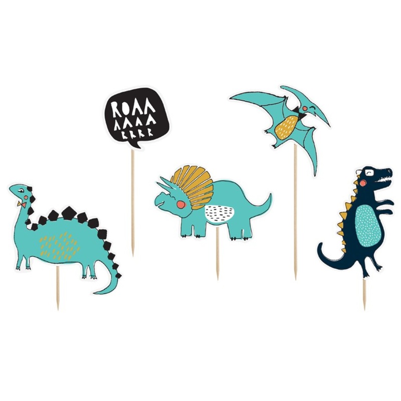 Dino Island cake decoration 5 pieces