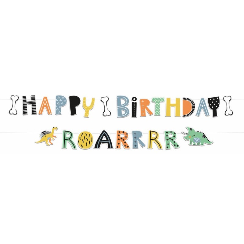 Little Dino birthday garland 3m