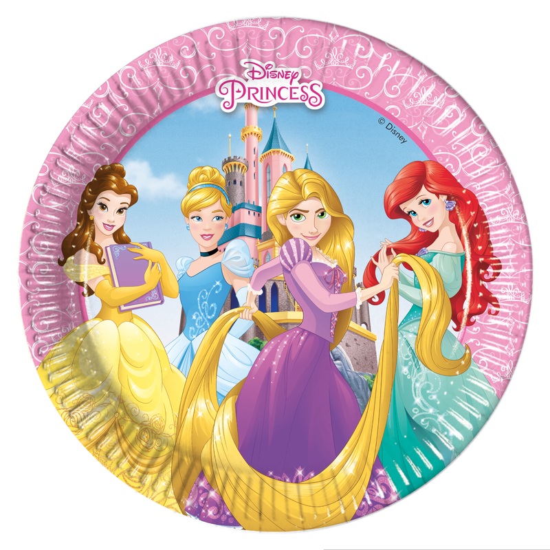 Princess Heart Strong 8 paper plates 20cm