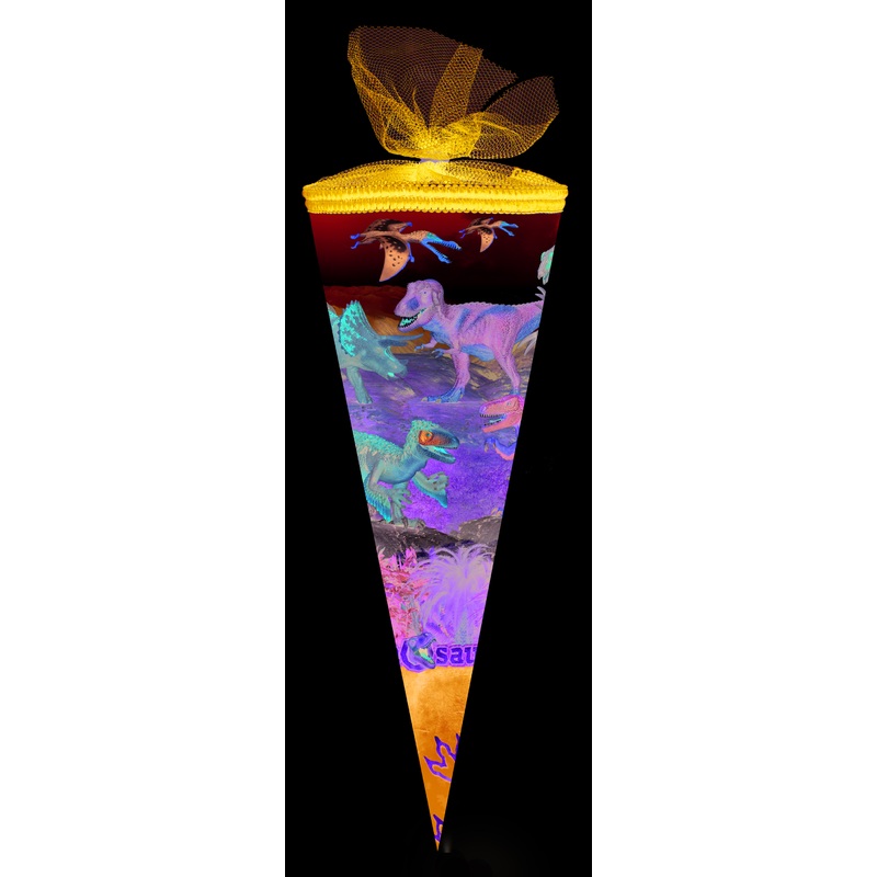 School cone with dinosaurs 22cm