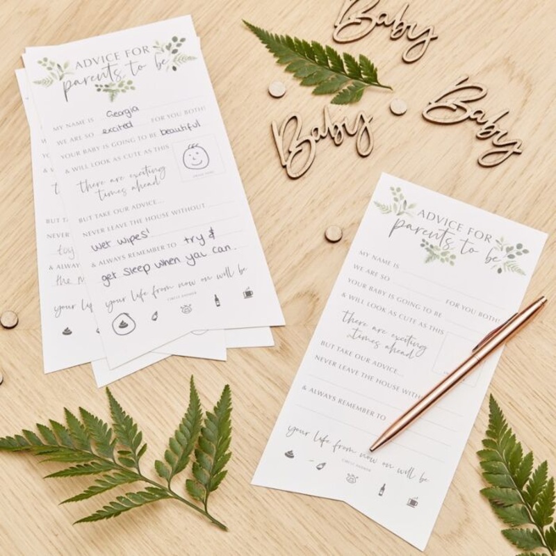 10 Botanical Baby Shower Advice Cards
