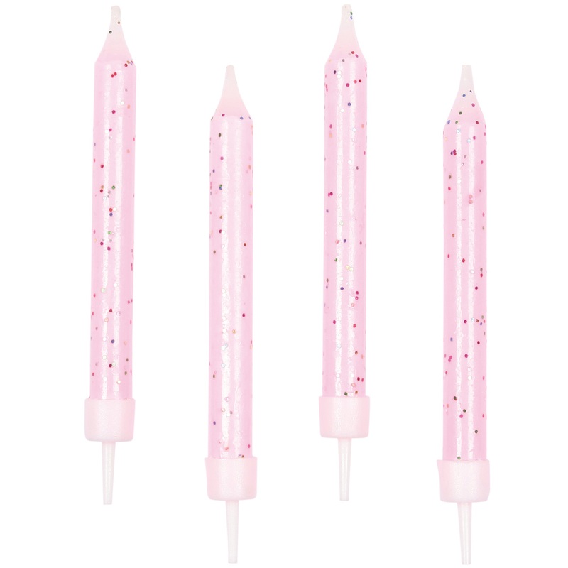 10 Candy Princess birthday candles pink