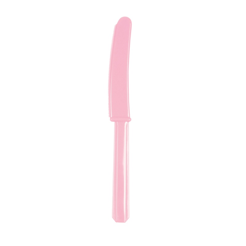 10 plastic knives Mila light pink