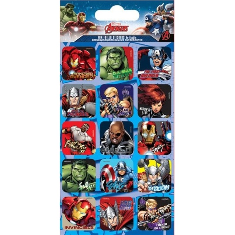 15 Avengers foil stickers