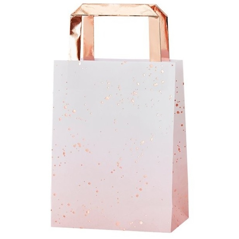5 rose gold ombr gift bags 27cm