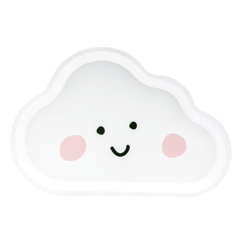 6 sweet clouds paper plates 26 x 17cm