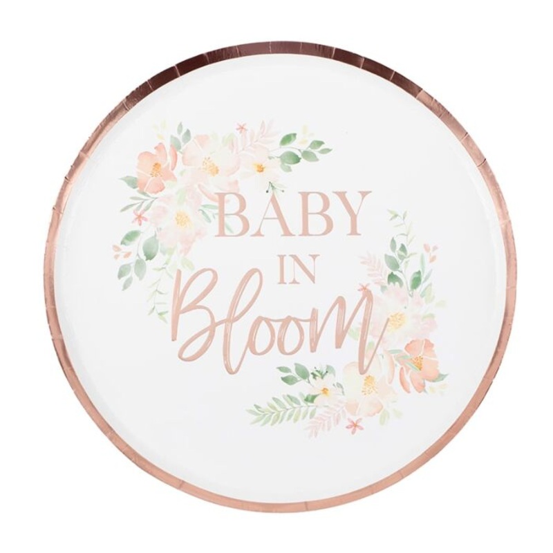 8 Little Darling paper plates 24.5cm