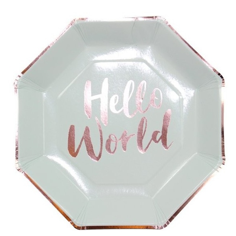 8 Welcome world paper plate 25cm