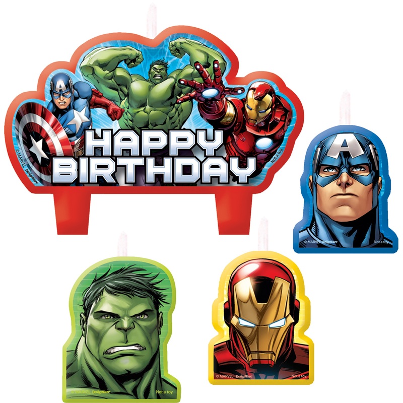 Avengers superhero crew cake candle 7cm 4 pieces
