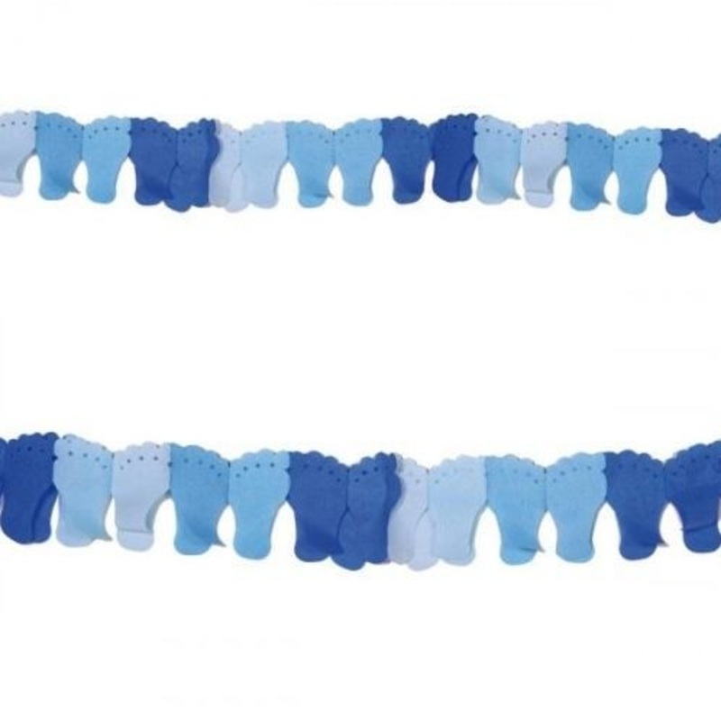 Baby feet garland blue