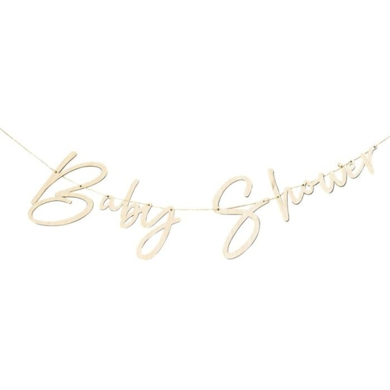 Botanical baby shower wooden garland 2m