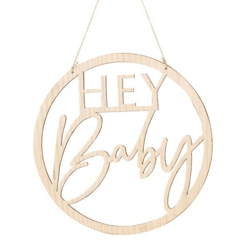 Botanical baby shower wooden sign 36cm