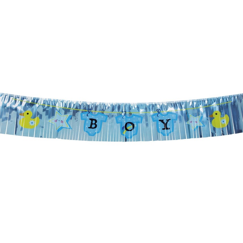 Boy Baby Party Banner With Fringes 155cm