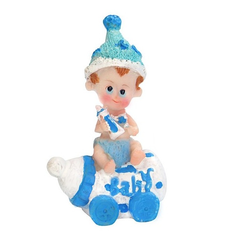 Deco figure baby boy with bottle 7cm