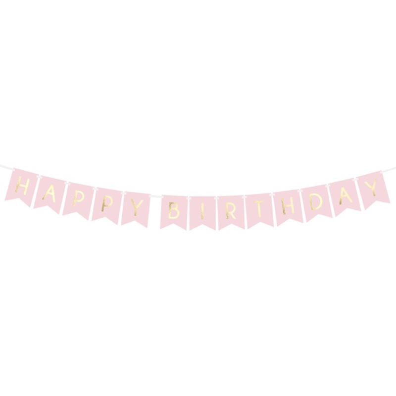 DIY Cheerful Birthday garland light pink 1.75m