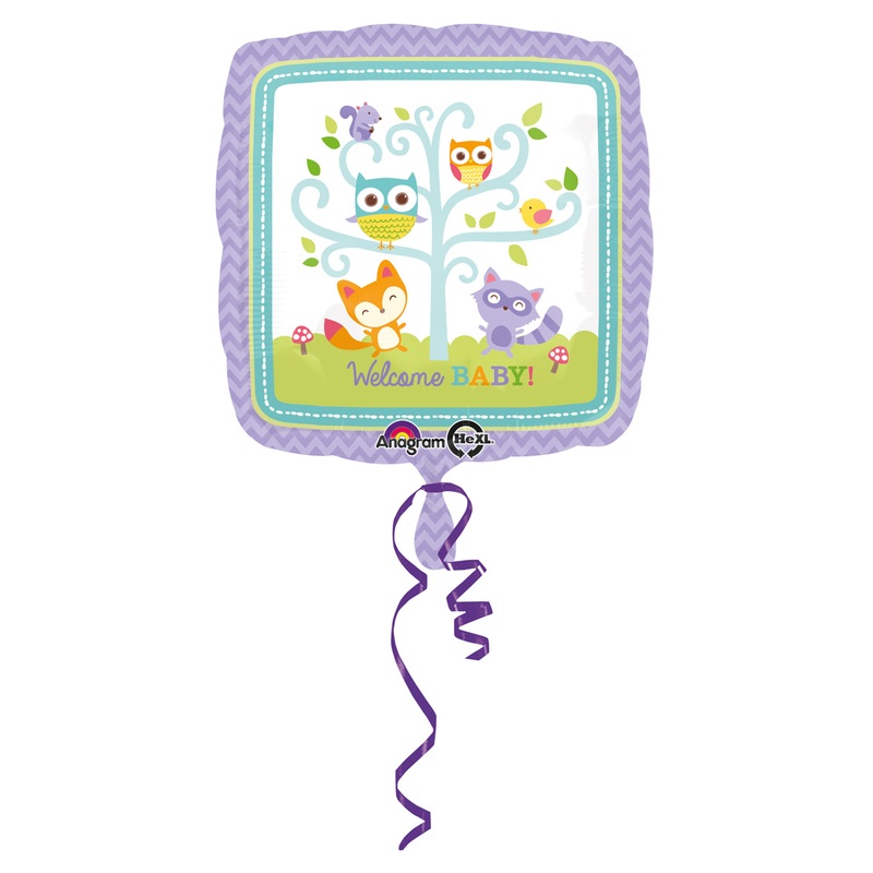 Foil balloon baby shower loving forest animals