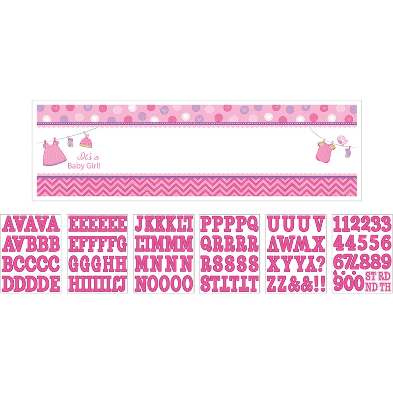 Personalized Baby Shower Banner Pink