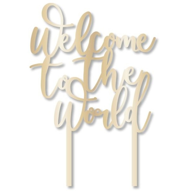 Ready to Pop Welcome cake decoration 19cm