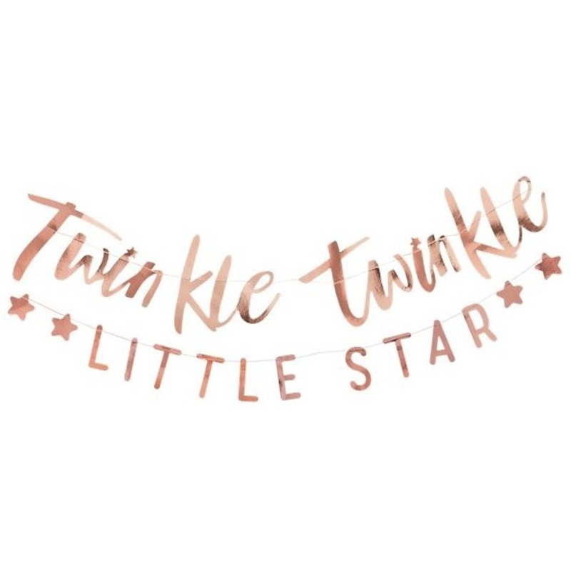 Twinkle little star garland rose gold 2 parts