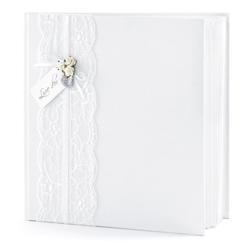 White lace guest book Crmonie 20.5cm