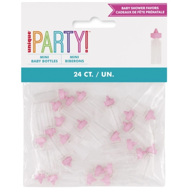 24 Fillable Pink Mini Baby Bottle