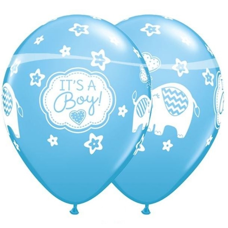 25 Balloons Its A Boy With Elephant