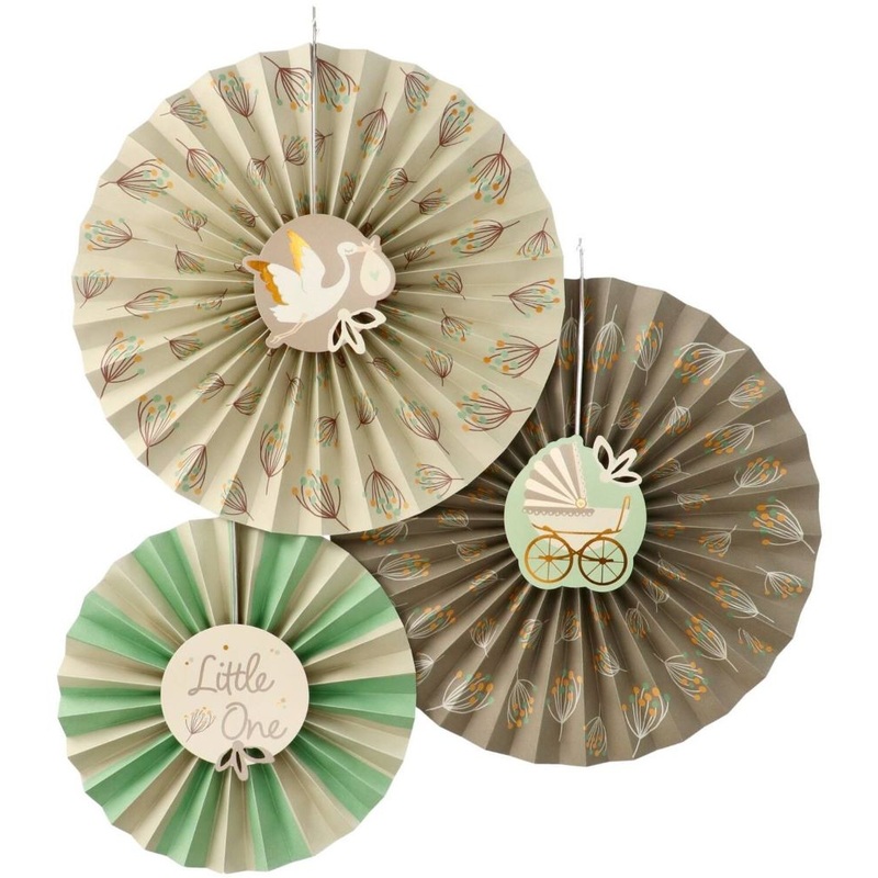 3 Little One paper rosettes