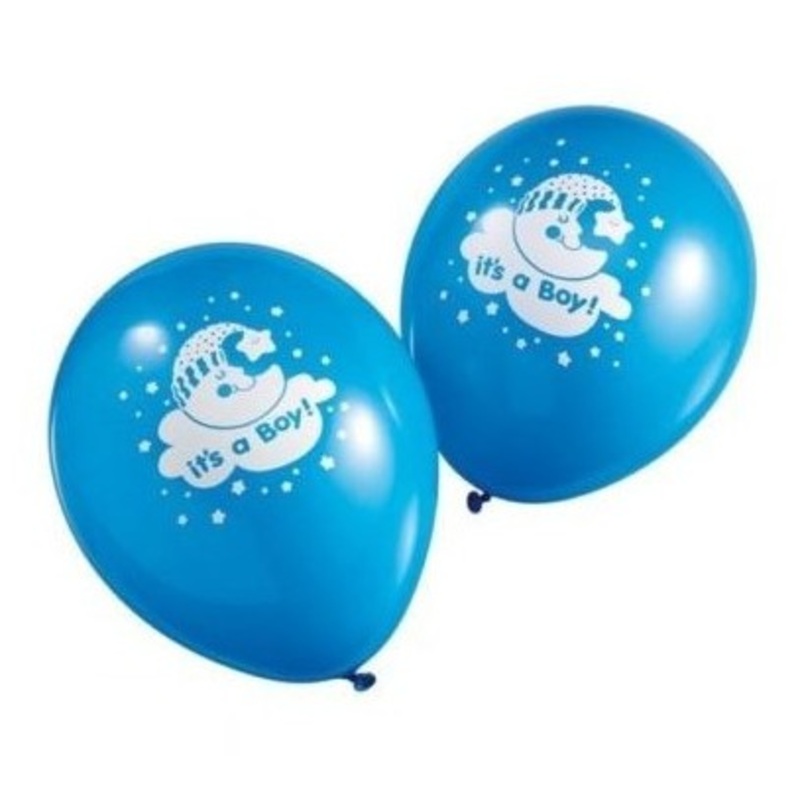 5 Baby Boy Taylor balloons light blue 30cm