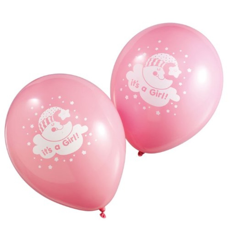 5 baby girl viola balloons pink 30cm