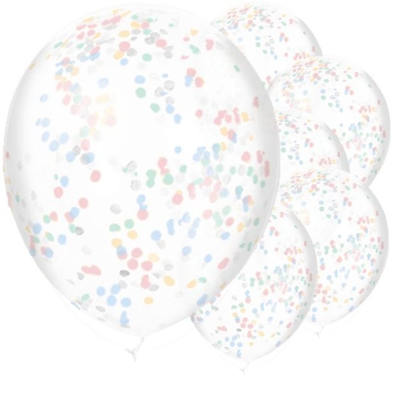 6 baby shower confetti balloons multicolored 28cm