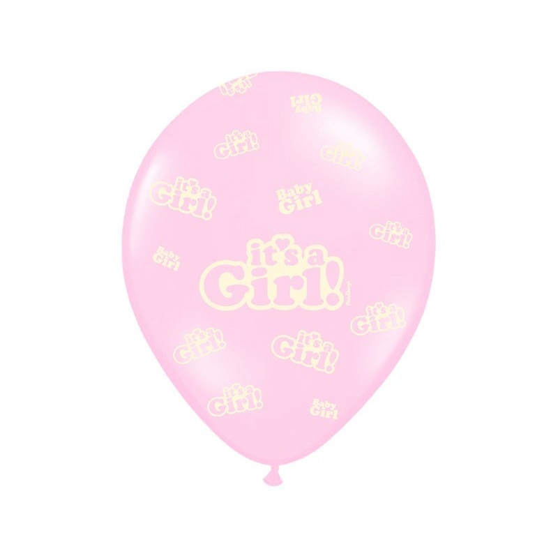 6 balloons Its A Girl pink 30cm