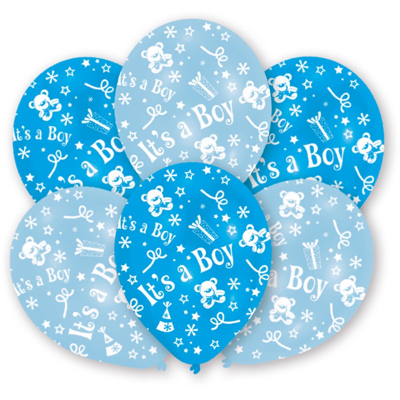 6 balloons Welcome Little Prince 27.5 cm