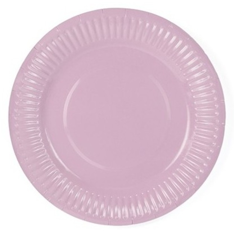 6 One Star paper plates, light pink 18cm