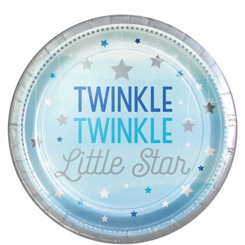 8 baby shower paper plates Twinkle 23cm
