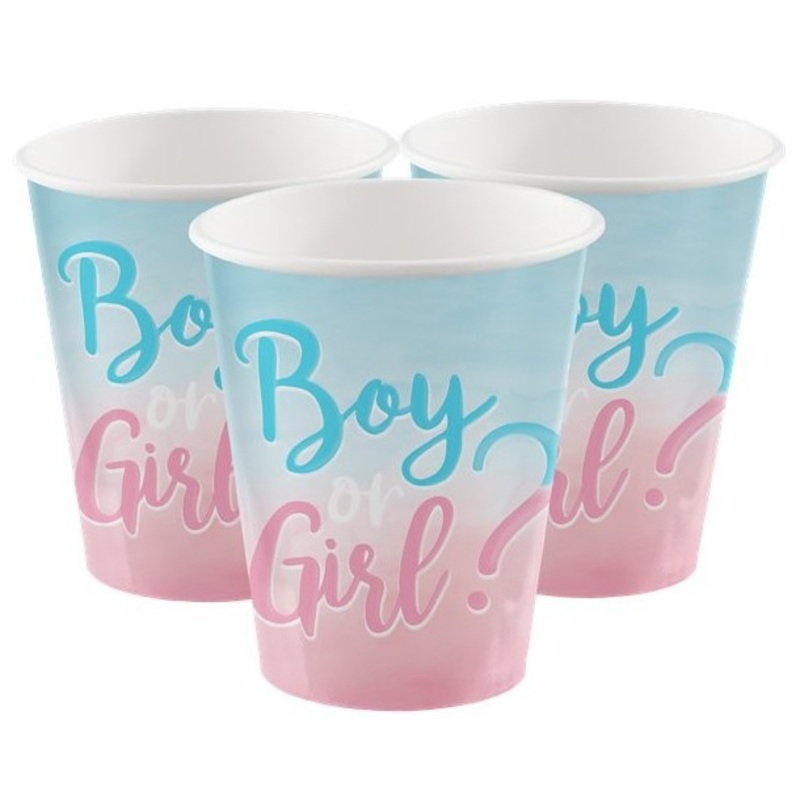 8 Boy or Girl paper cups 250ml