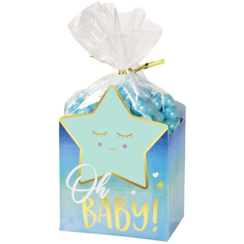 8 Hello World gift bags blue