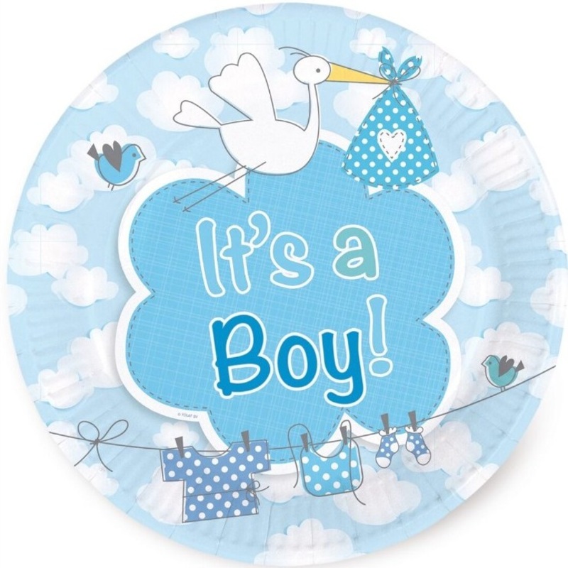 8 paper plates Adebar Its A Boy