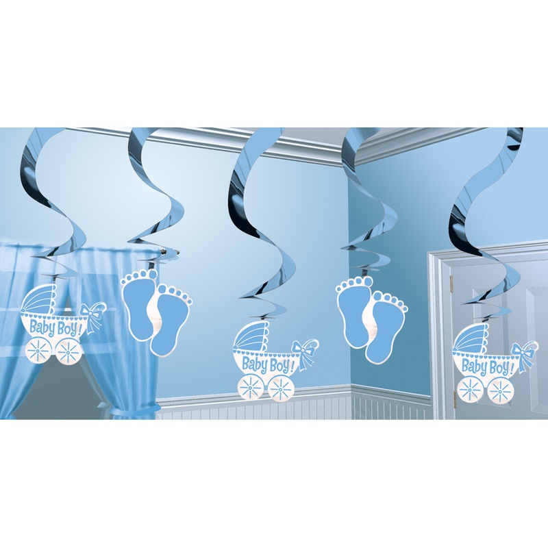 Baby Prince swirl hanging decoration azure blue