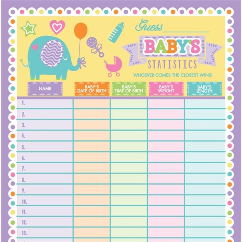 Baby Shower Game Guess the baby facts