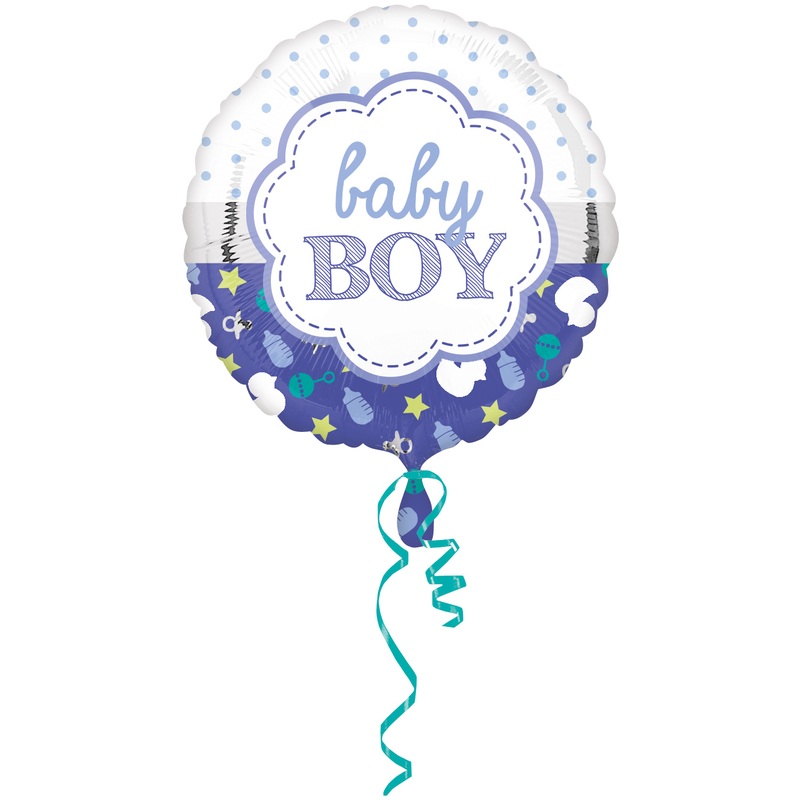 Dotted foil balloon baby boy