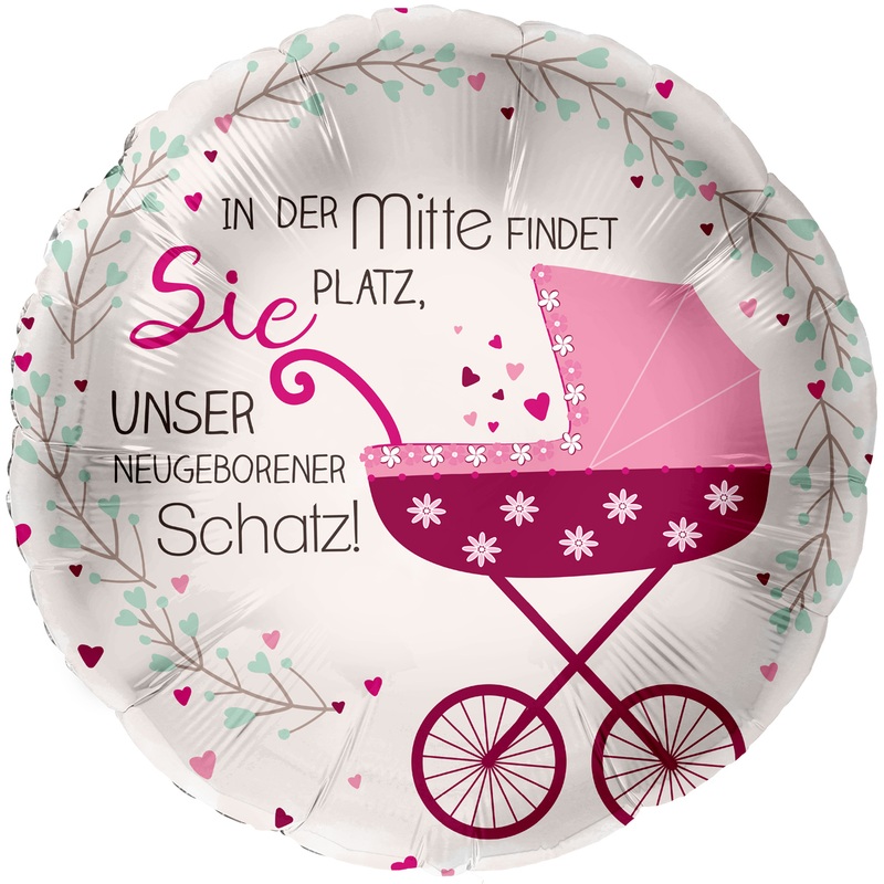 Foil balloon girl stroller 45cm