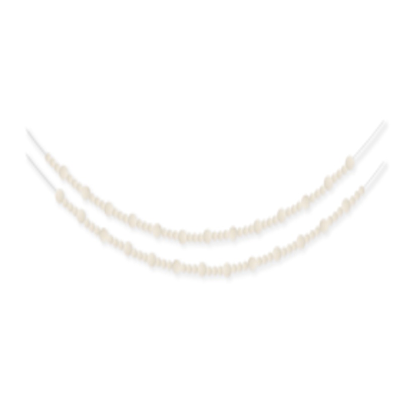 Garland of white wooden beads